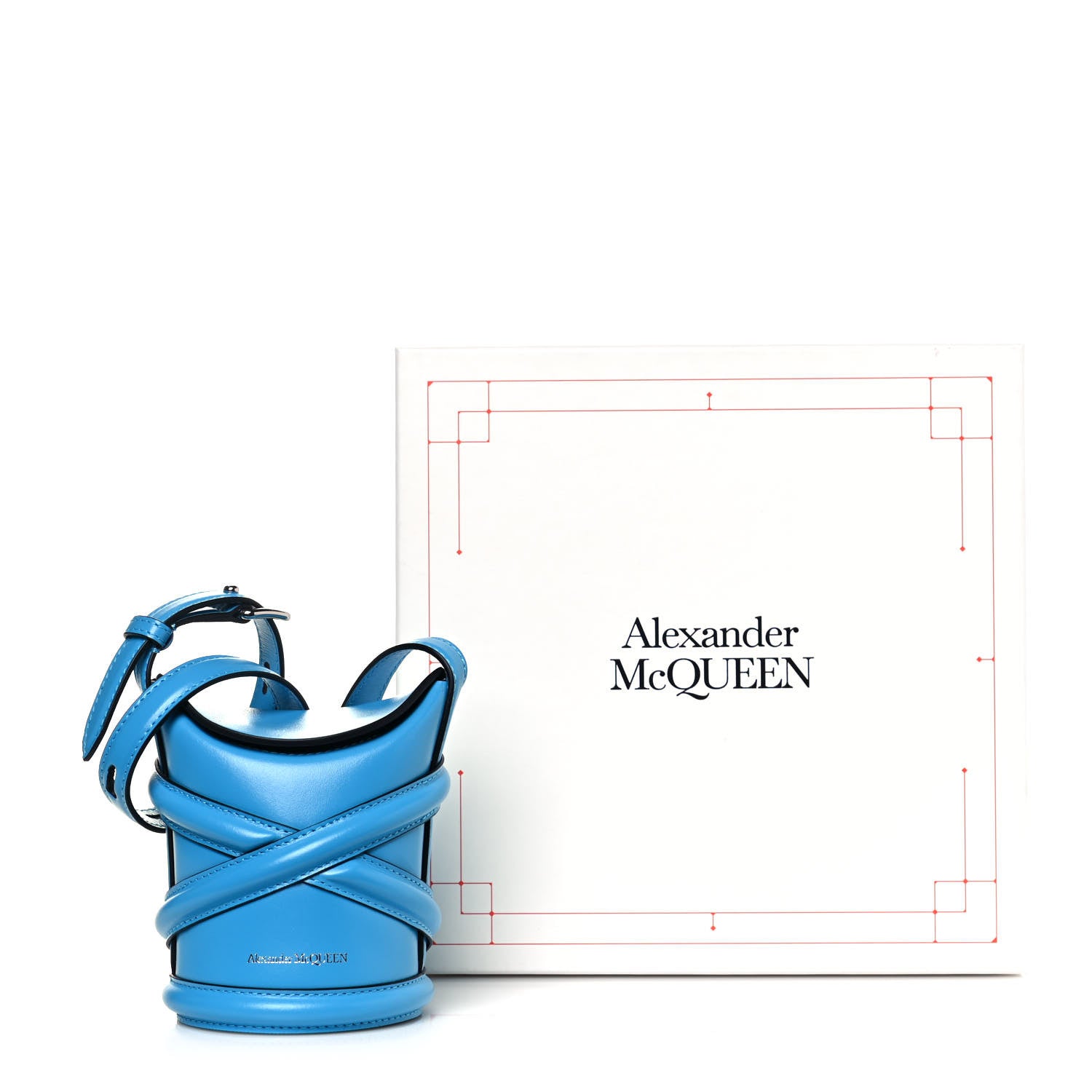 Alexander McQueen Calfskin The Curve Mini Shoulder Bag Cerulean 10 of 10