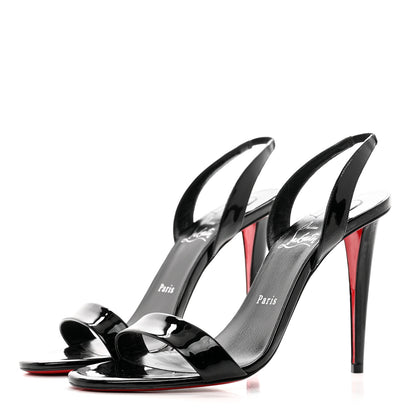 Christian Louboutin Patent Marylin Stiletto Halter Sandals 39 Black 3 of 7