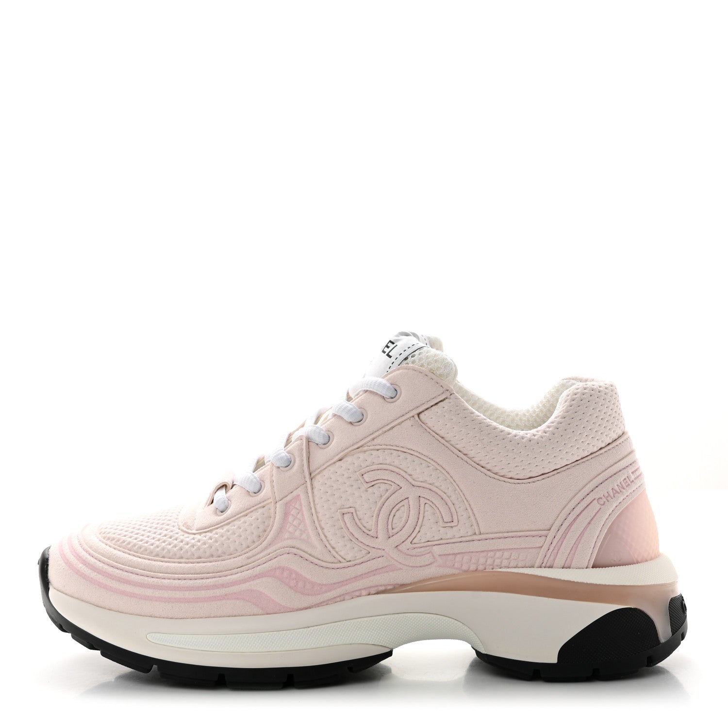 Chanel Fabric CC Womens Sneakers 37 Light Pink 1 of 9