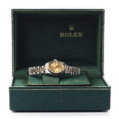 Rolex Stainless Steel 18K Yellow Gold 26mm Oyster Perpetual Datejust Watch Champagne 69173 5 of 5