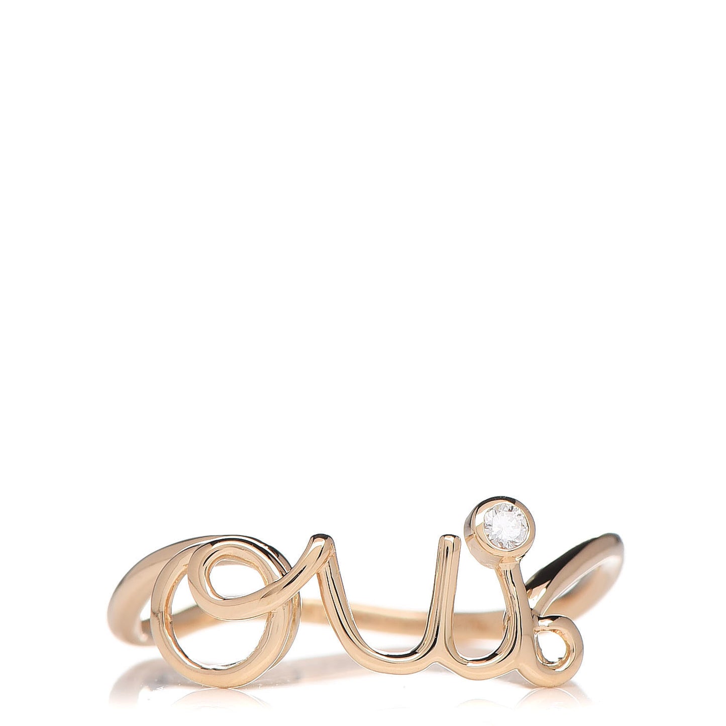 18K Yellow Gold Diamond Oui Ring 55 7.25