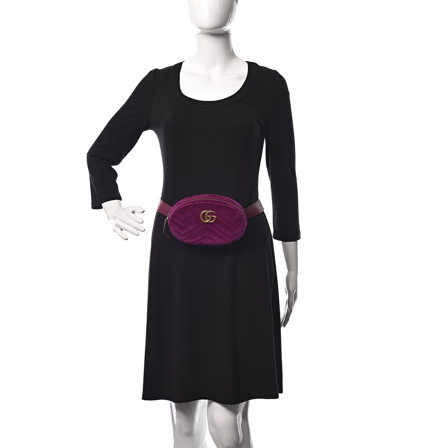 Velvet Matelasse GG Marmont Belt Bag 75 30 Fuchsia Violet Cyclamen