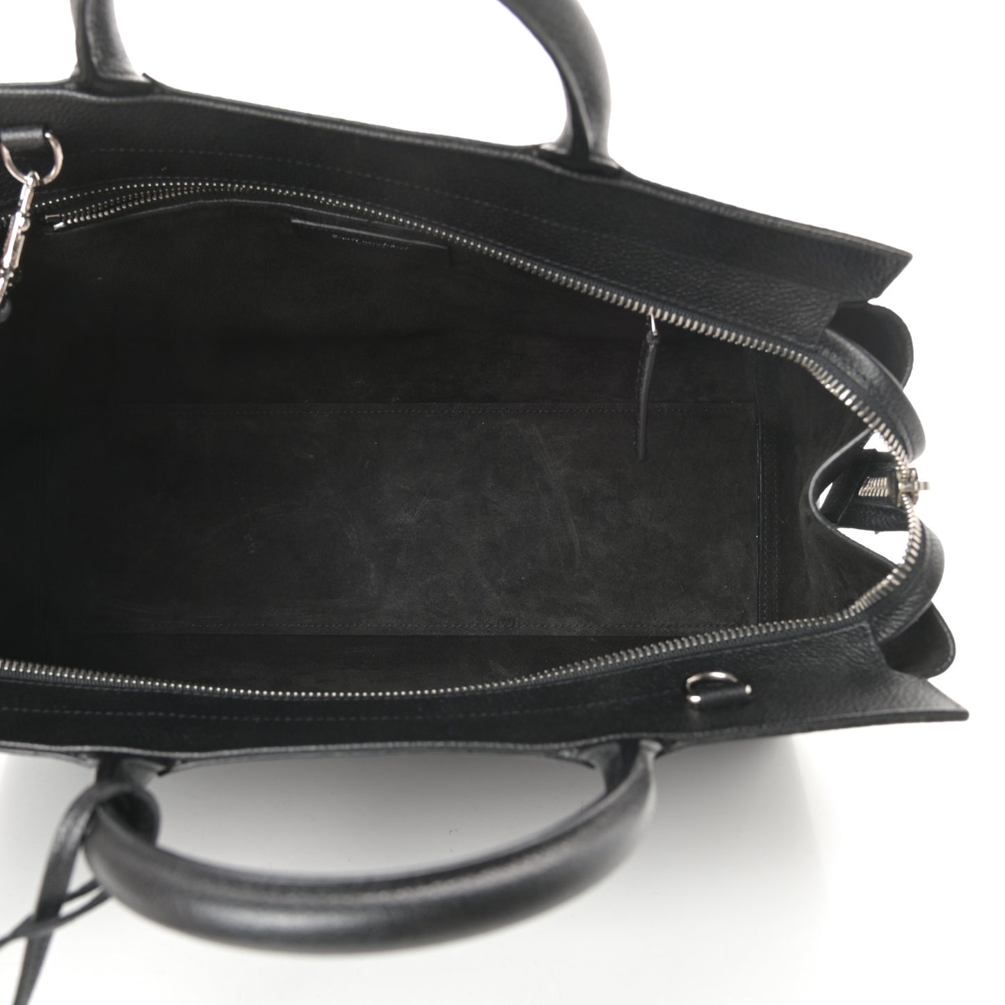 Grained Calfskin Small Cabas Rive Gauche Black