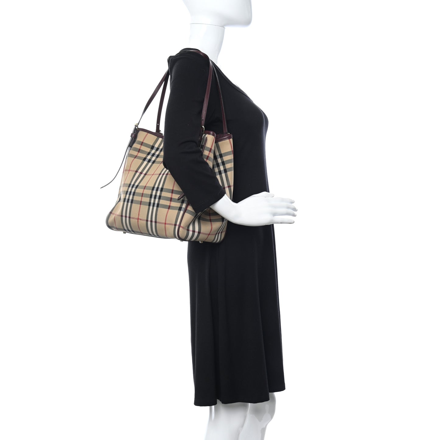 House Check Small Canterbury Tote Military Burgundy
