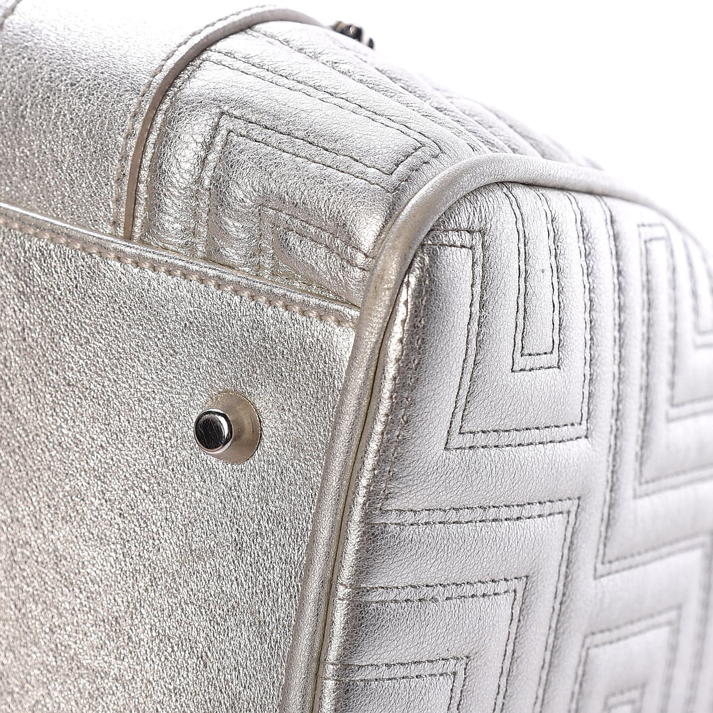Metallic Calfskin Snap Out Of It Bag Silver