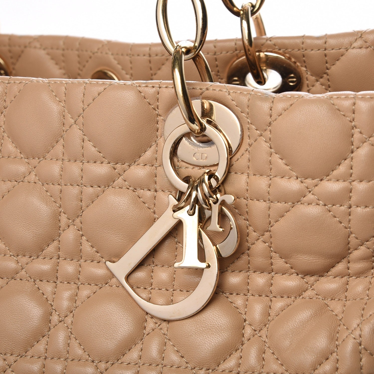 Christian Dior Lambskin Cannage Large Dior Soft Shopping Tote Beige 9 of 10