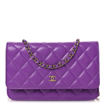 Chanel Caviar Quilted Wallet On Chain WOC Purple 1 of 14