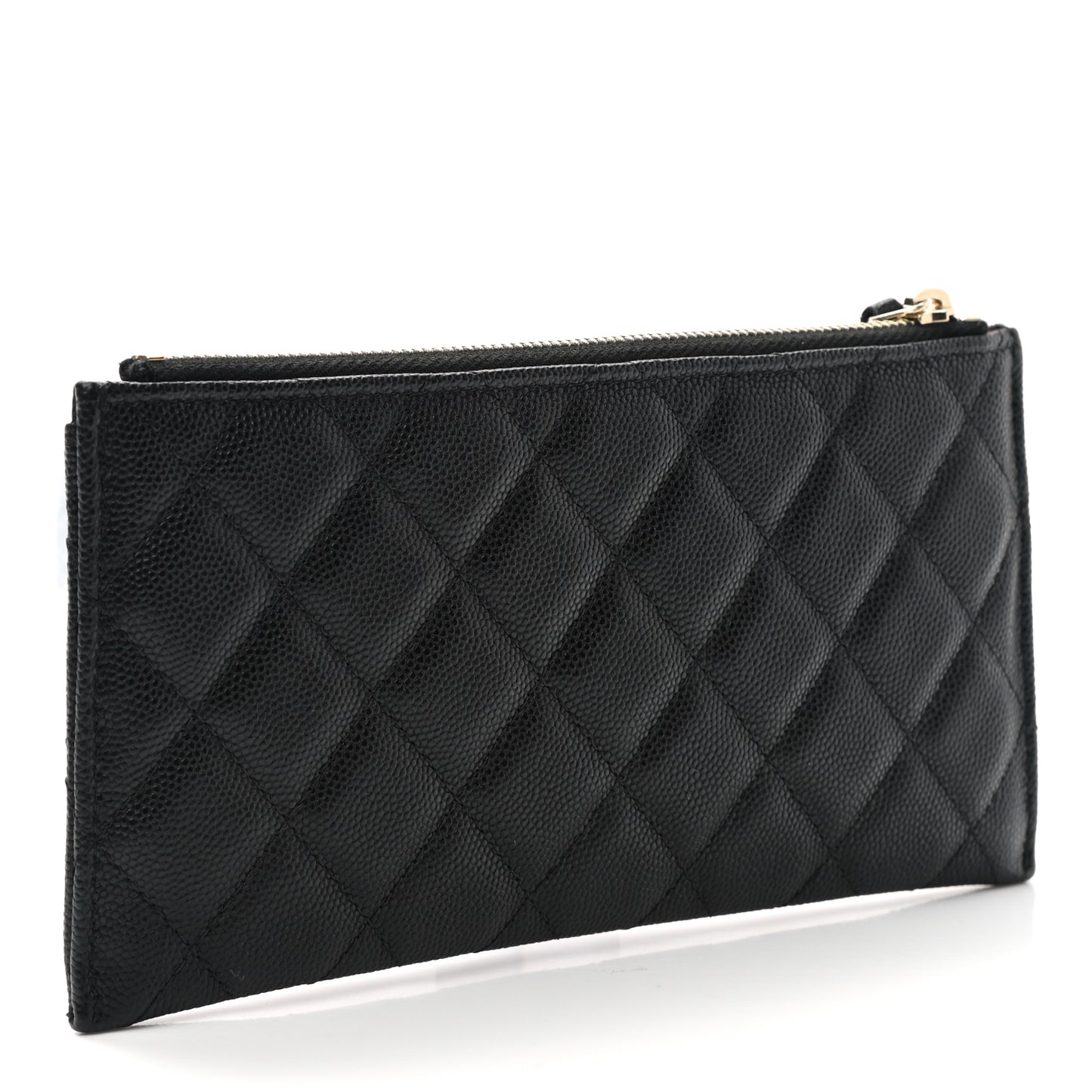 Caviar Quilted Classic Zip Pouch Black