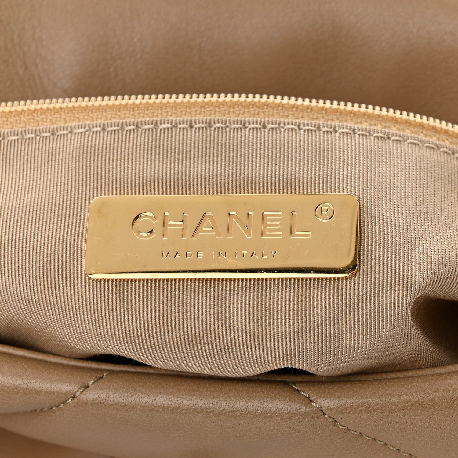 Chanel Lambskin Quilted Medium Chanel 19 Flap Dark Beige 6 of 11