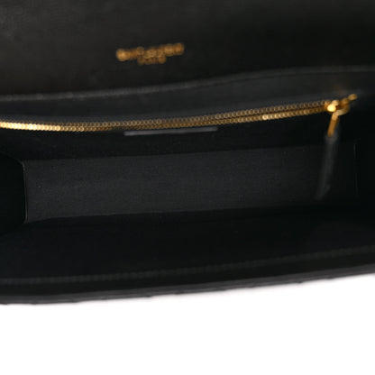 Saint Laurent Grain De Poudre Textured Mixed Matelasse Large Triquilt Monogram Satchel Black 5 of 9
