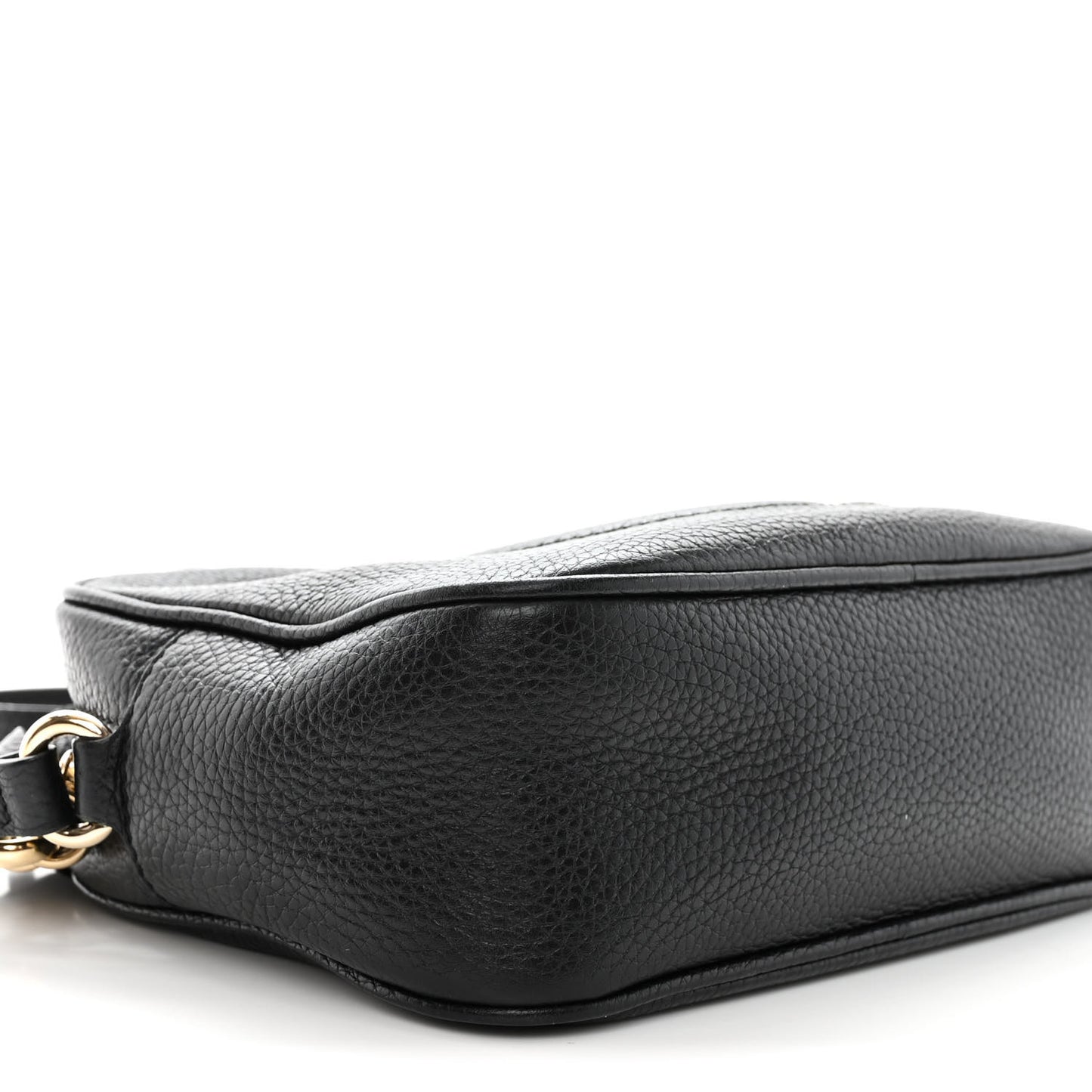 Pebbled Calfskin Small Soho Disco Bag Black