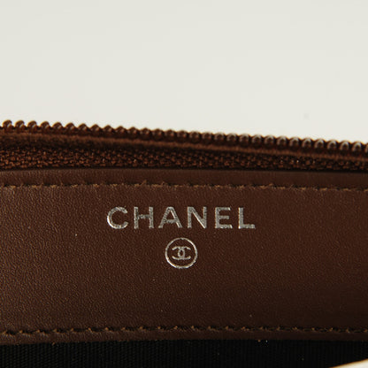 Chanel Iridescent Stamped Calfskin Large Timeless CC Gusset Zip Around Wallet Brown 5 of 7