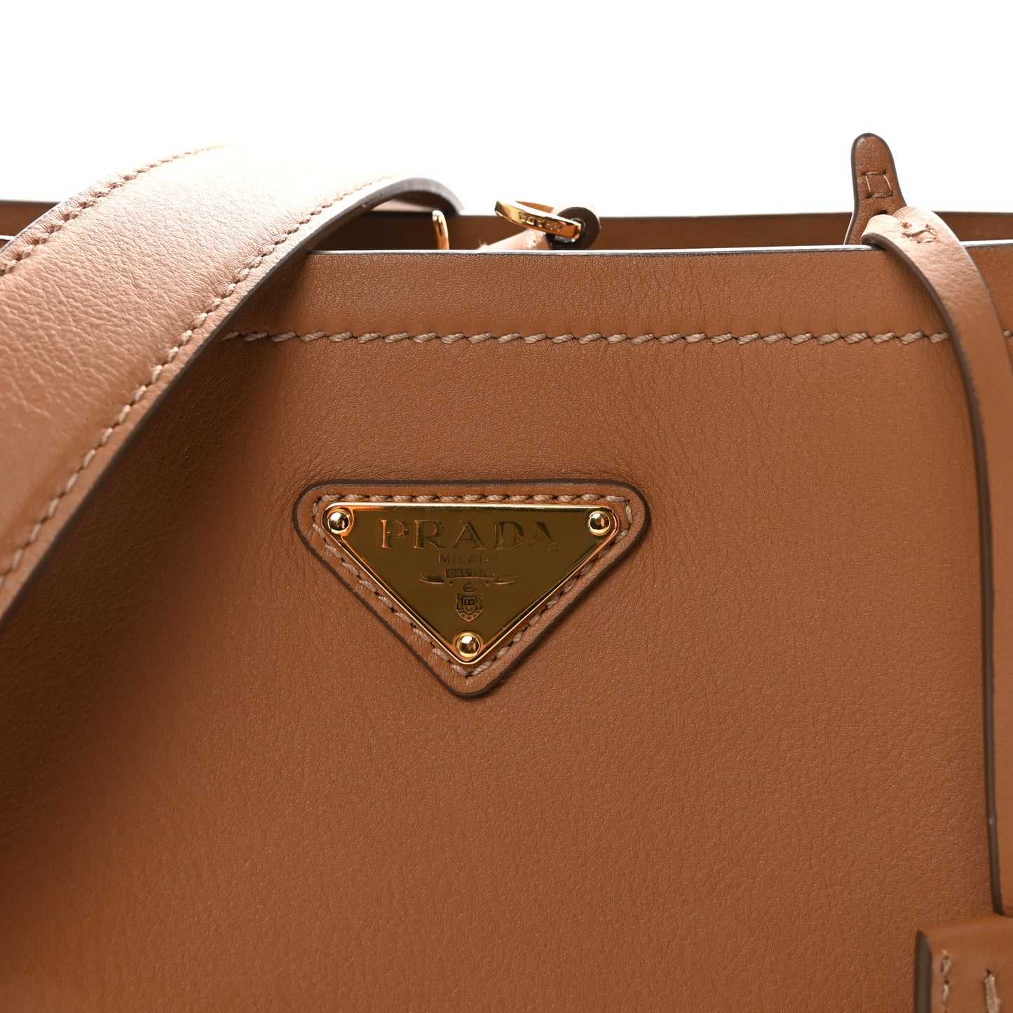 Soft Calfskin Medium Panier Bucket Bag Caramel