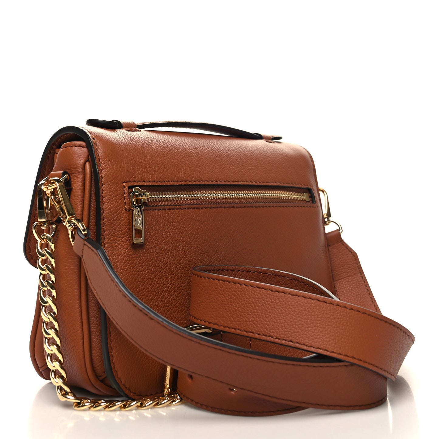 Grained Calfskin Lockme Oxford Cognac