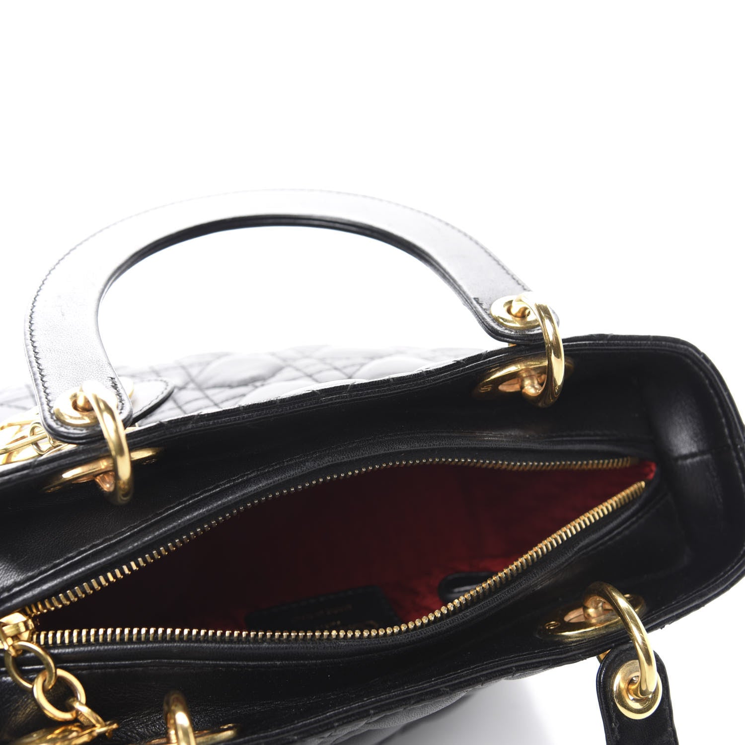 Christian Dior Lambskin Cannage Medium Lady Dior Black 6 of 11