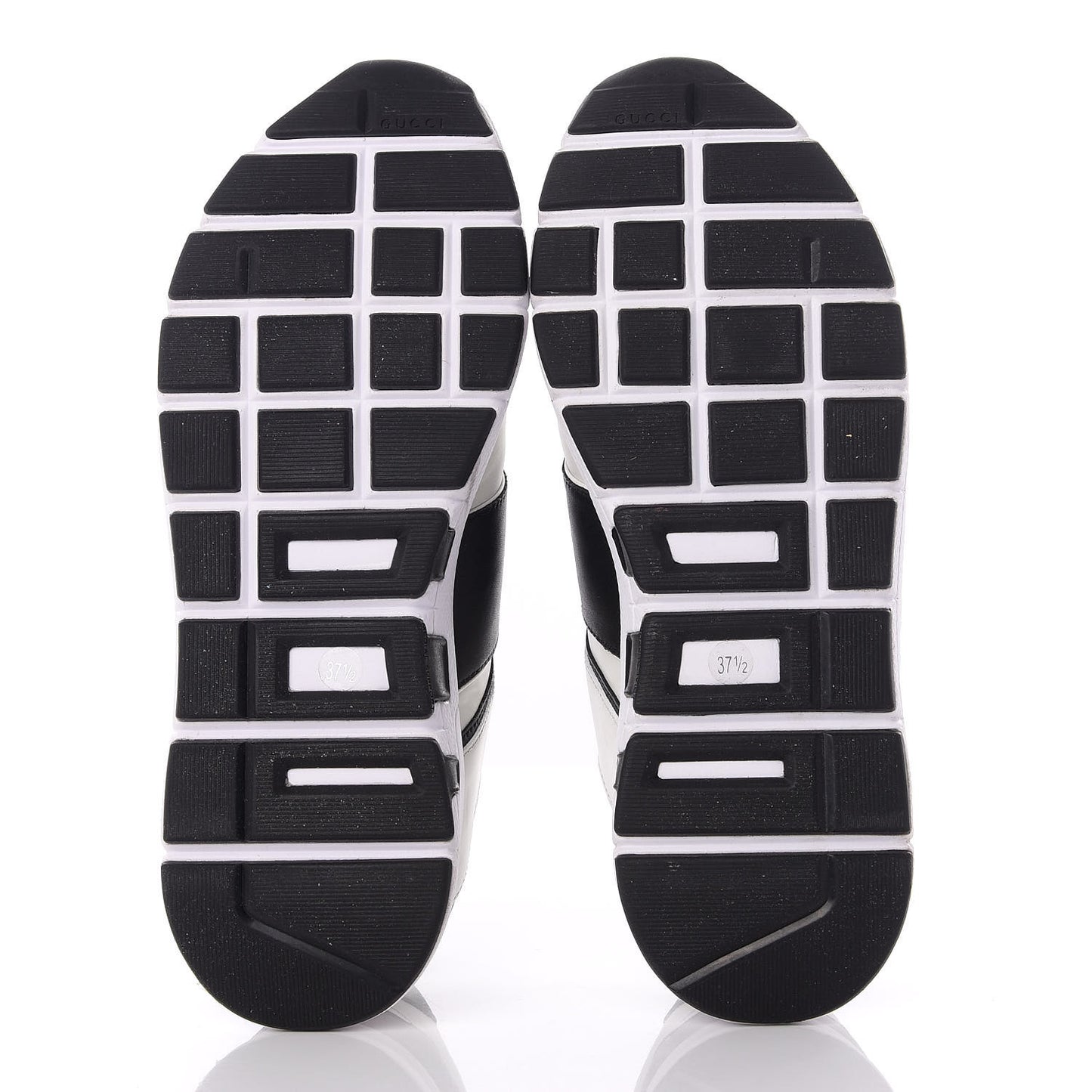 Calfskin Womens Interlocking G Sneakers 37.5 Black White