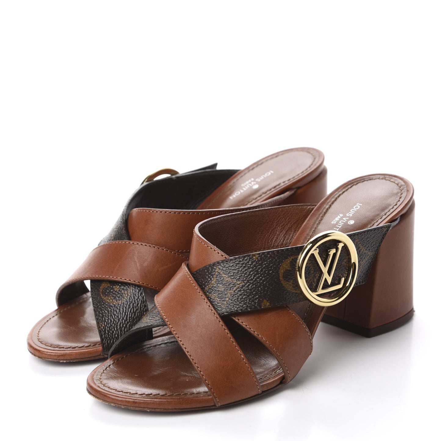 Monogram Horizon Mules 36 Cognac Brown