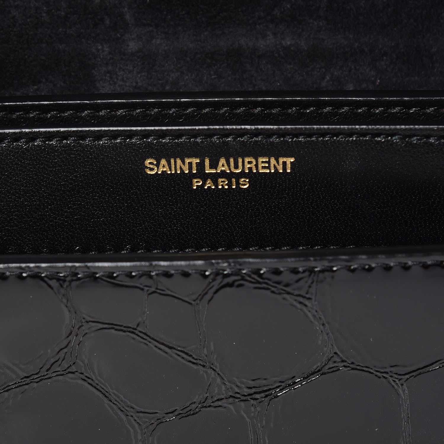 Saint Laurent Patent Turtle Embossed Monogram Cassandra Clasp Bag Black 6 of 13