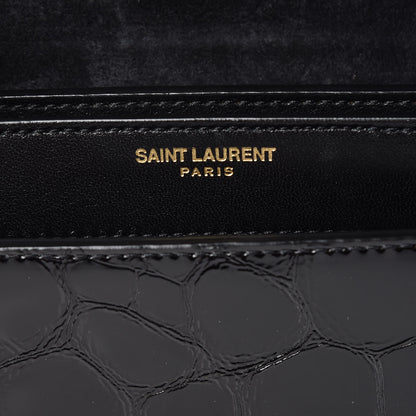 Saint Laurent Patent Turtle Embossed Monogram Cassandra Clasp Bag Black 6 of 13