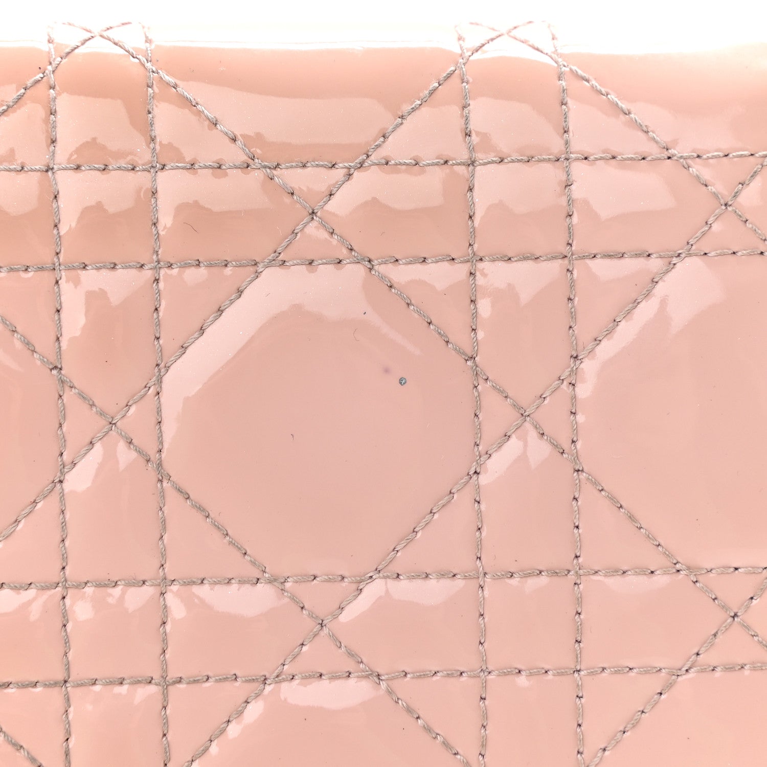 Christian Dior Patent Cannage Rendezvous Chain Wallet Pale Pink 9 of 13