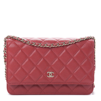 Chanel Caviar Quilted Wallet on Chain WOC Red 1 of 12