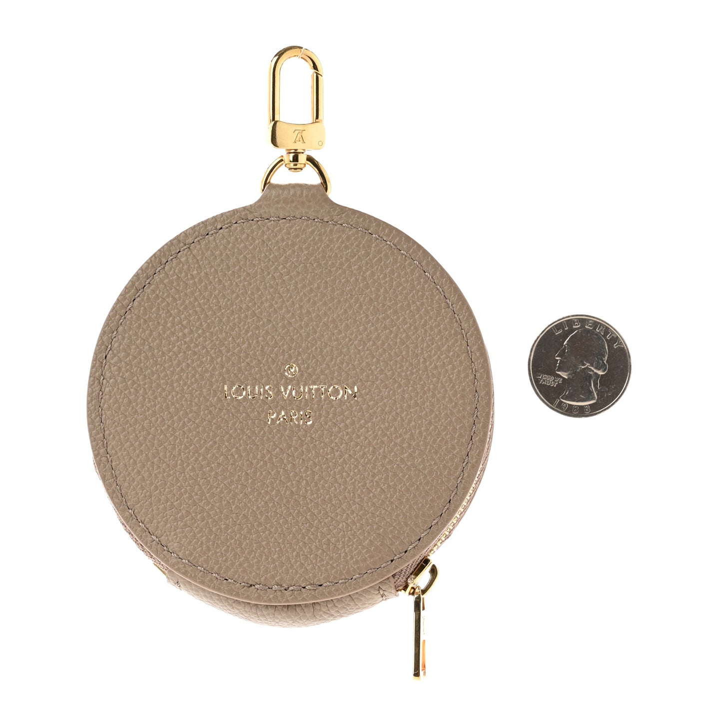 Calfskin By The Pool Papillon BB Round Coin Purse Dove Cream