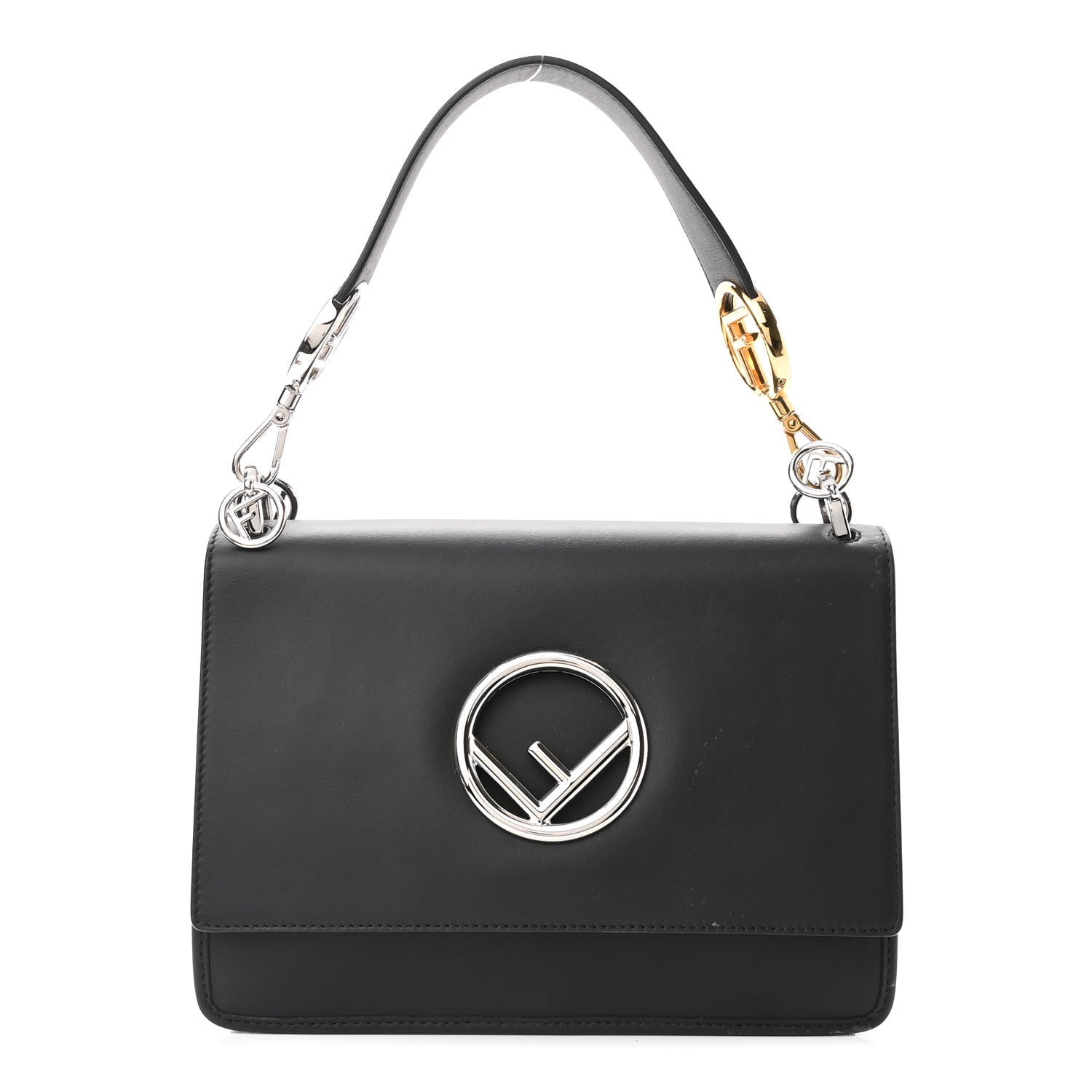 Fendi Vitello Century Opaco F is Fendi Kan I Shoulder Bag Black 1 of 12