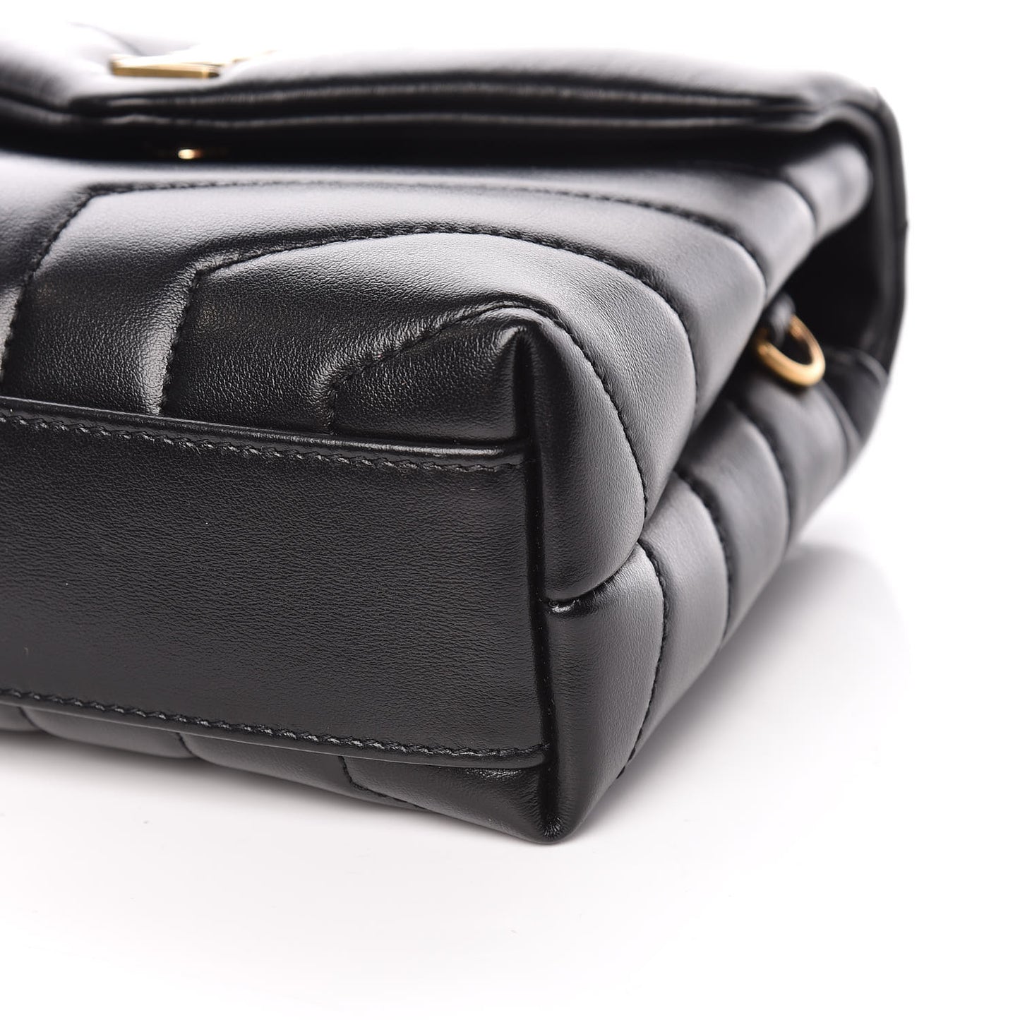 Calfskin Y Quilted Monogram Toy Loulou Crossbody Bag Black