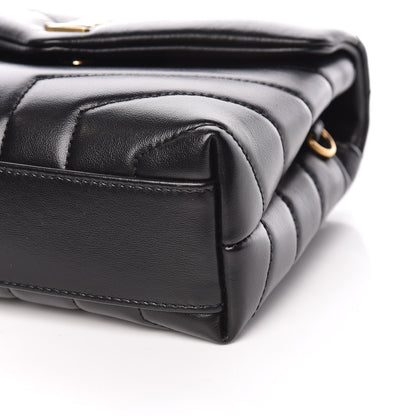 Saint Laurent Calfskin Y Quilted Monogram Toy Loulou Crossbody Bag Black 9 of 10