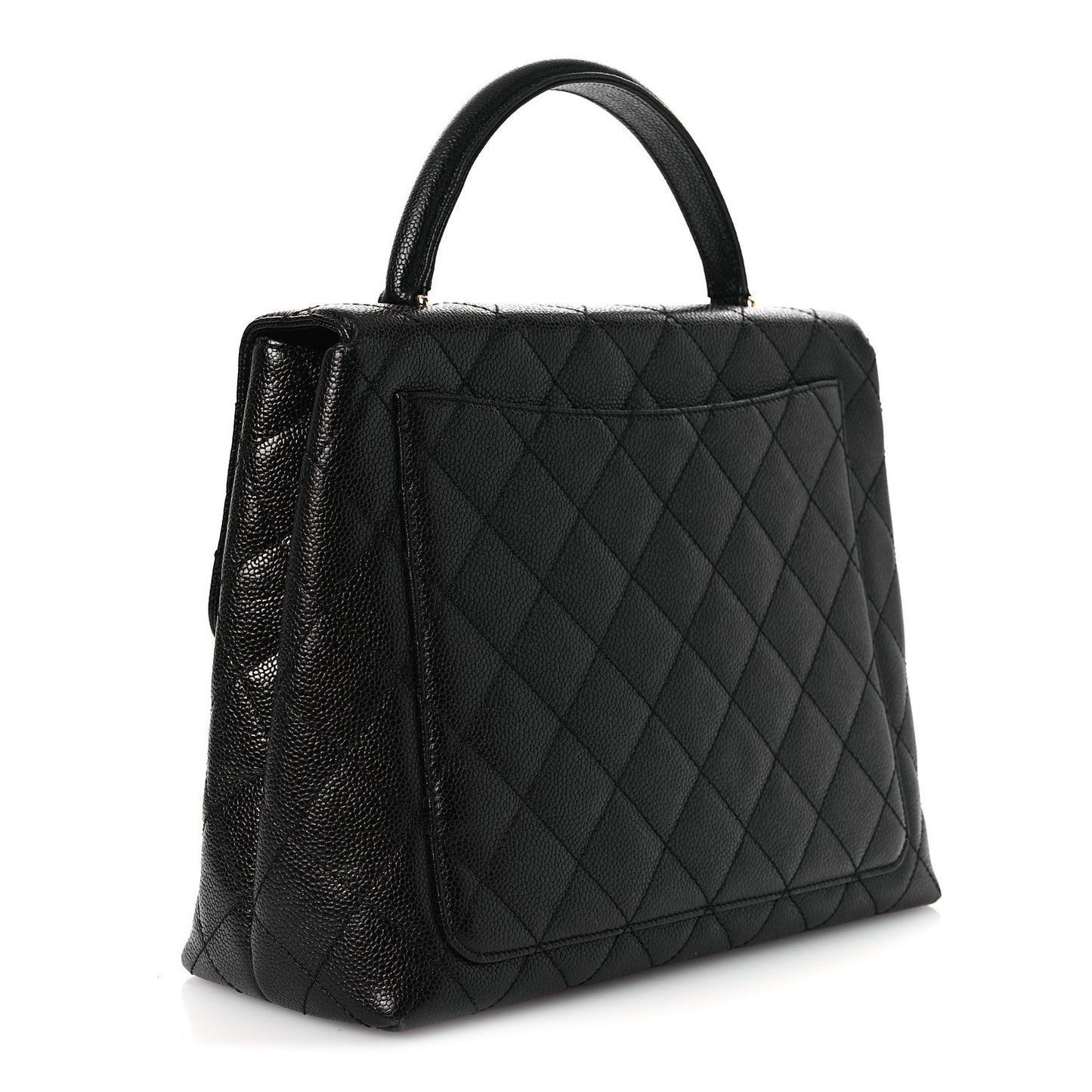 Caviar Quilted Jumbo Kelly Flap Black