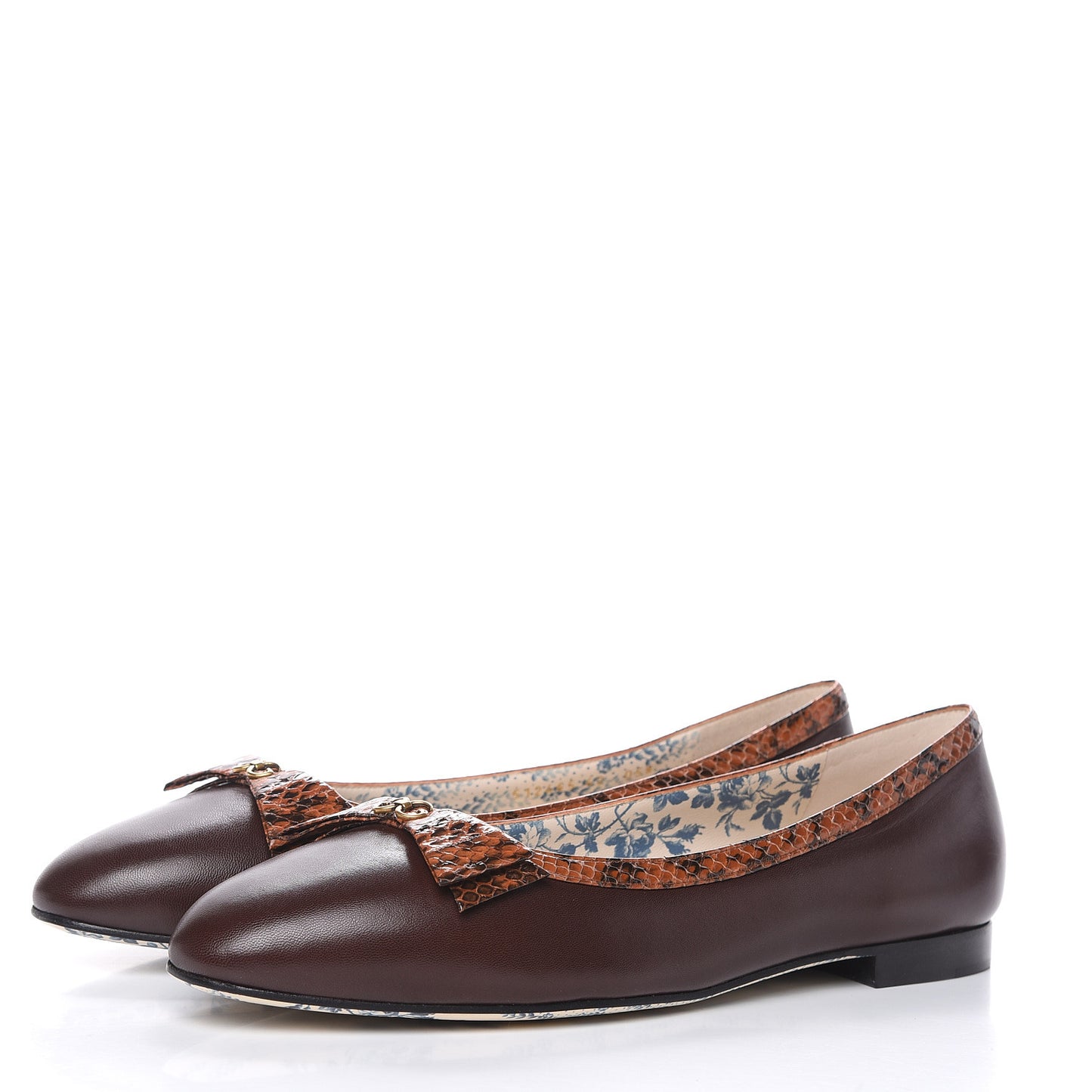Malaga Kid Elaphe Yva Ballet Flats 42 Cocoa