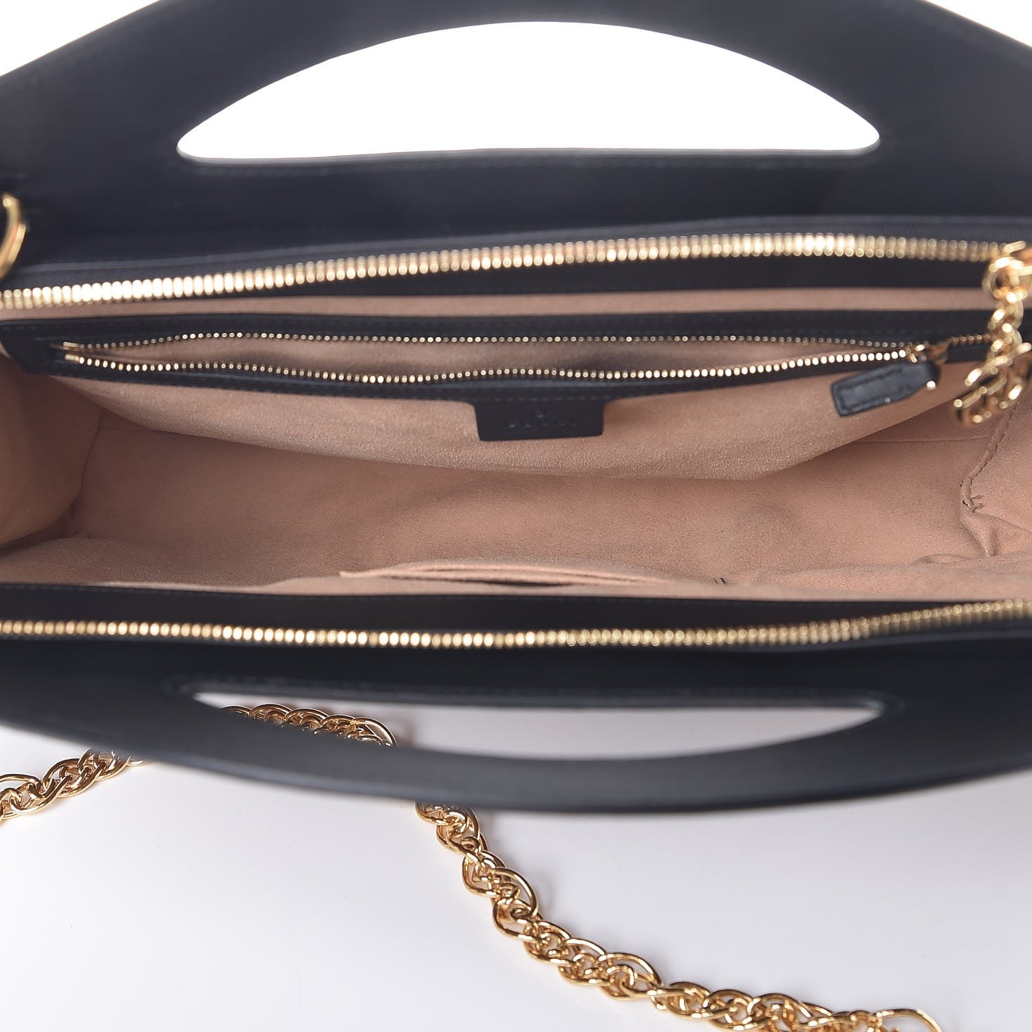 Gucci Suede Patent GG Web Medium Ophidia Top Handle Chain Nocciola Black 5 of 12