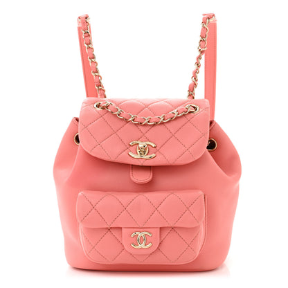 Chanel Lambskin Quilted Small Duma Drawstring Backpack Pink 1 of 10