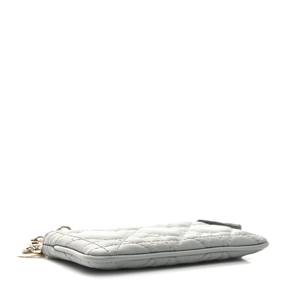 Christian Dior Lambskin Cannage Lady Dior Zipped Key Case Stone Grey 4 of 7