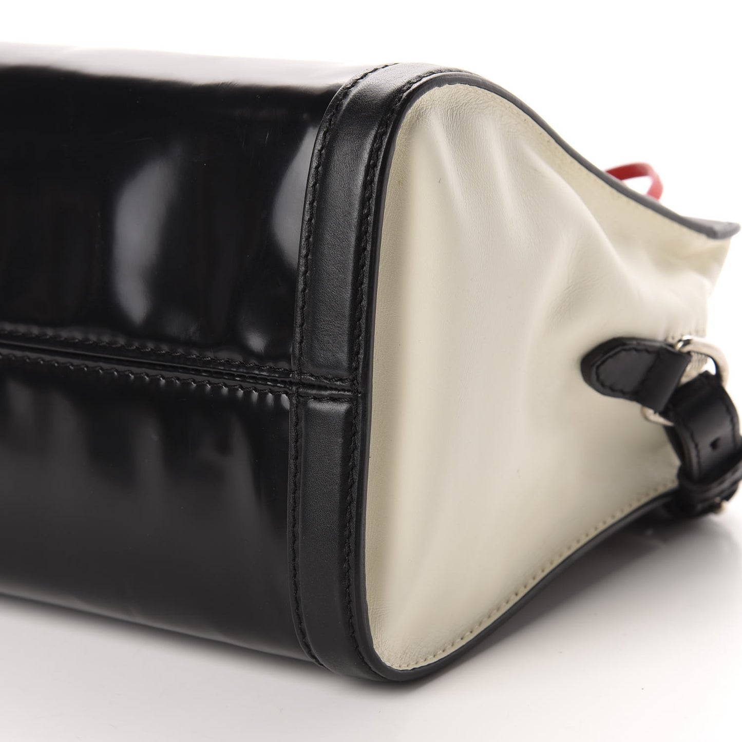 Patent Small Padlock Skull Tote Black Red