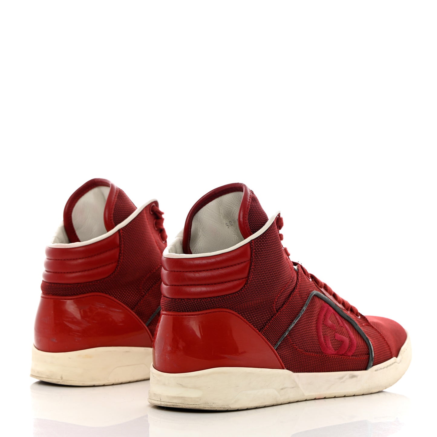 Baling Fabric Nappa Moorea Interlocking G Mens High Top Sneakers 9.5 Rosso Griggio