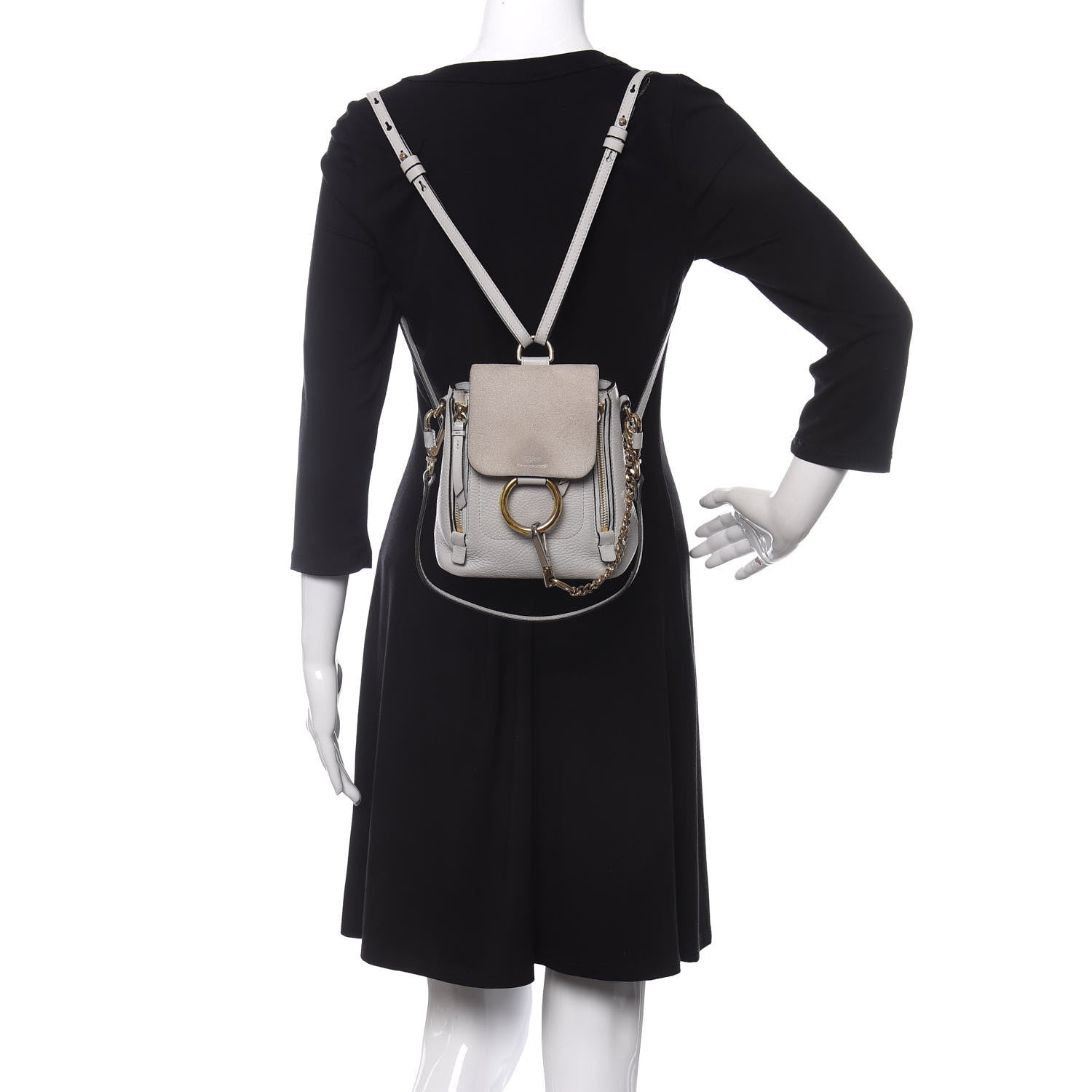 Chloe Suede Calfskin Mini Faye Backpack Airy Grey 2 of 10