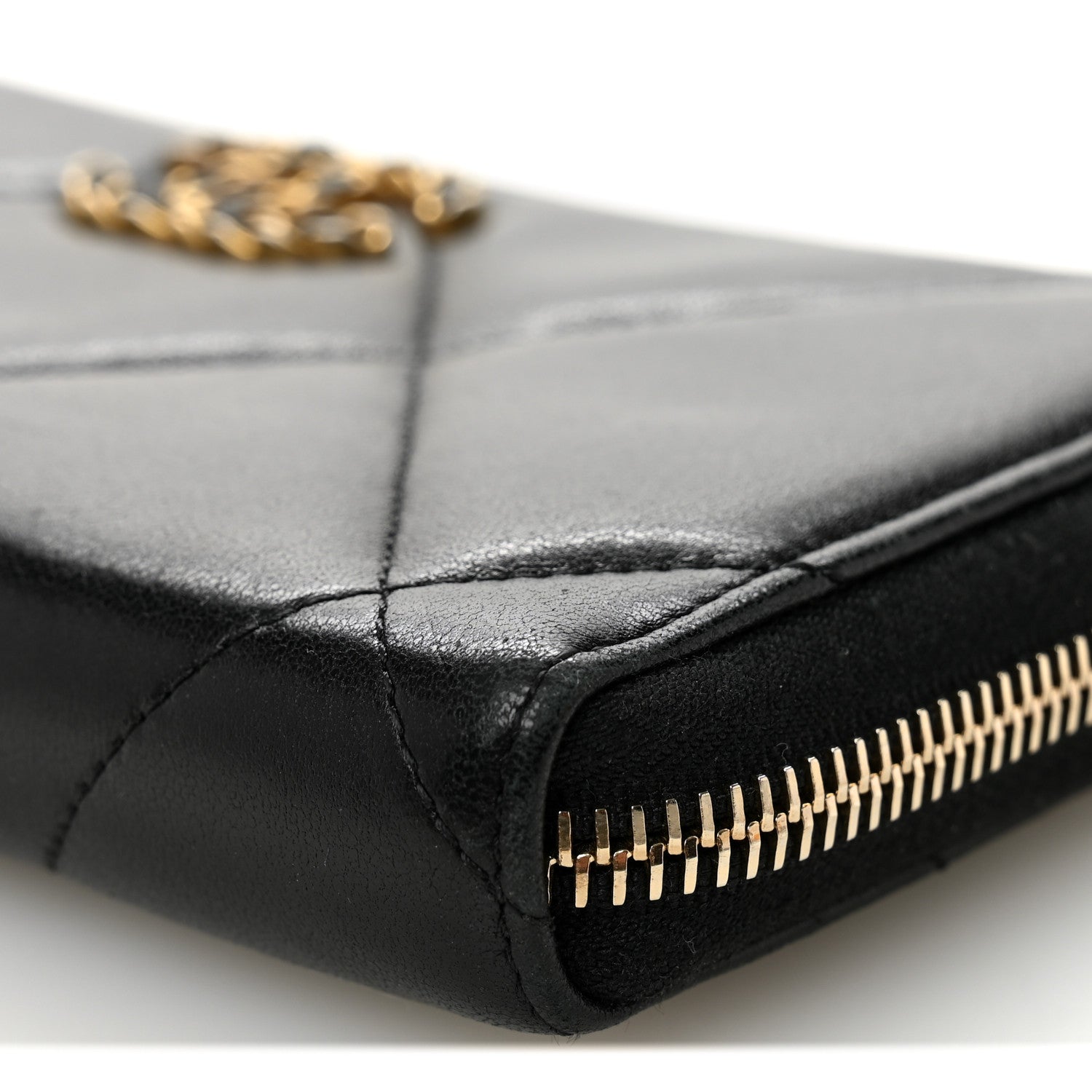 Chanel Lambskin Quilted 19 Long Zipped Around Wallet Black 10 of 10