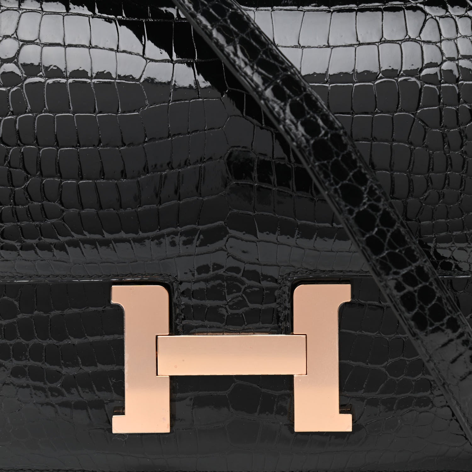 Hermes Shiny Porosus Crocodile Constance 24 Black 8 of 11