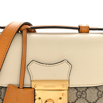 Gucci GG Supreme Monogram Calfskin Mini Padlock Flap Pocket Shoulder Bag Beige Mystic White Sun Oil 8 of 14