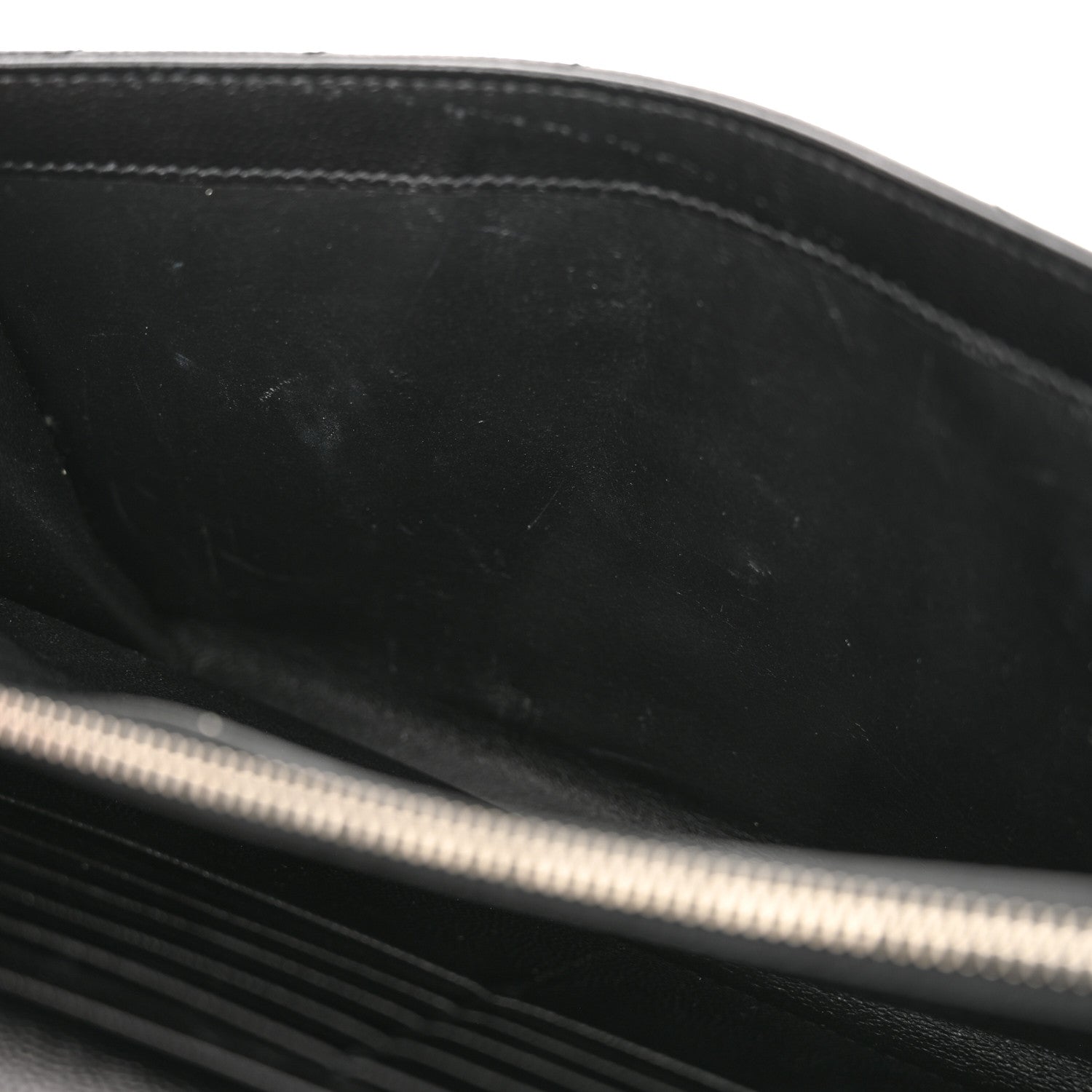 Saint Laurent Grain De Poudre Matelasse Chevron Monogram Chain Wallet Black 11 of 14