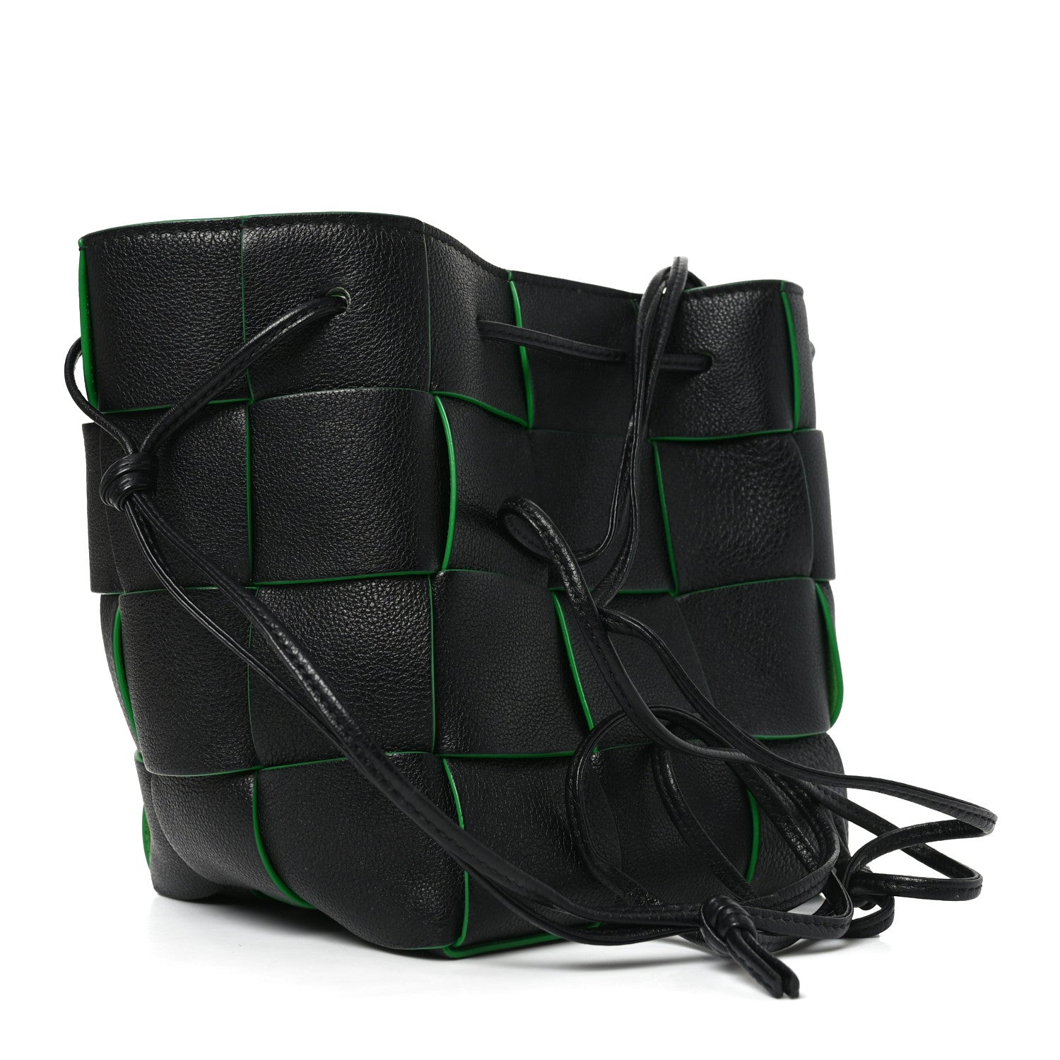 Bottega Veneta Nappa Maxi Intrecciato Mini Cassette Bucket Bag Black Parakeet 3 of 9