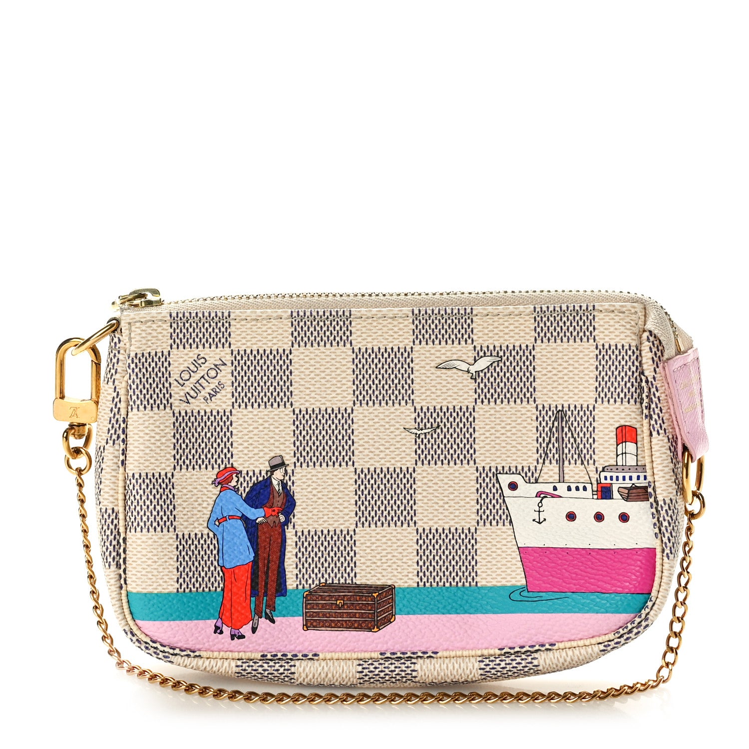 Louis Vuitton Damier Azur 2016 Christmas Animation Mini Pochette Accessories 1 of 10