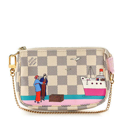 Louis Vuitton Damier Azur 2016 Christmas Animation Mini Pochette Accessories 1 of 10