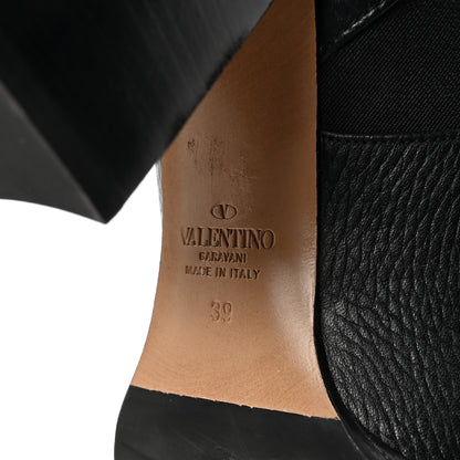 Valentino Garavani Grained Calfskin Rockstud Chelsea 80mm Ankle Boots 39 Black 7 of 10