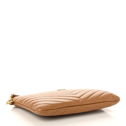 Saint Laurent Calfskin Matelasse Chevron Monogram A5 Wristlet Cork 4 of 8