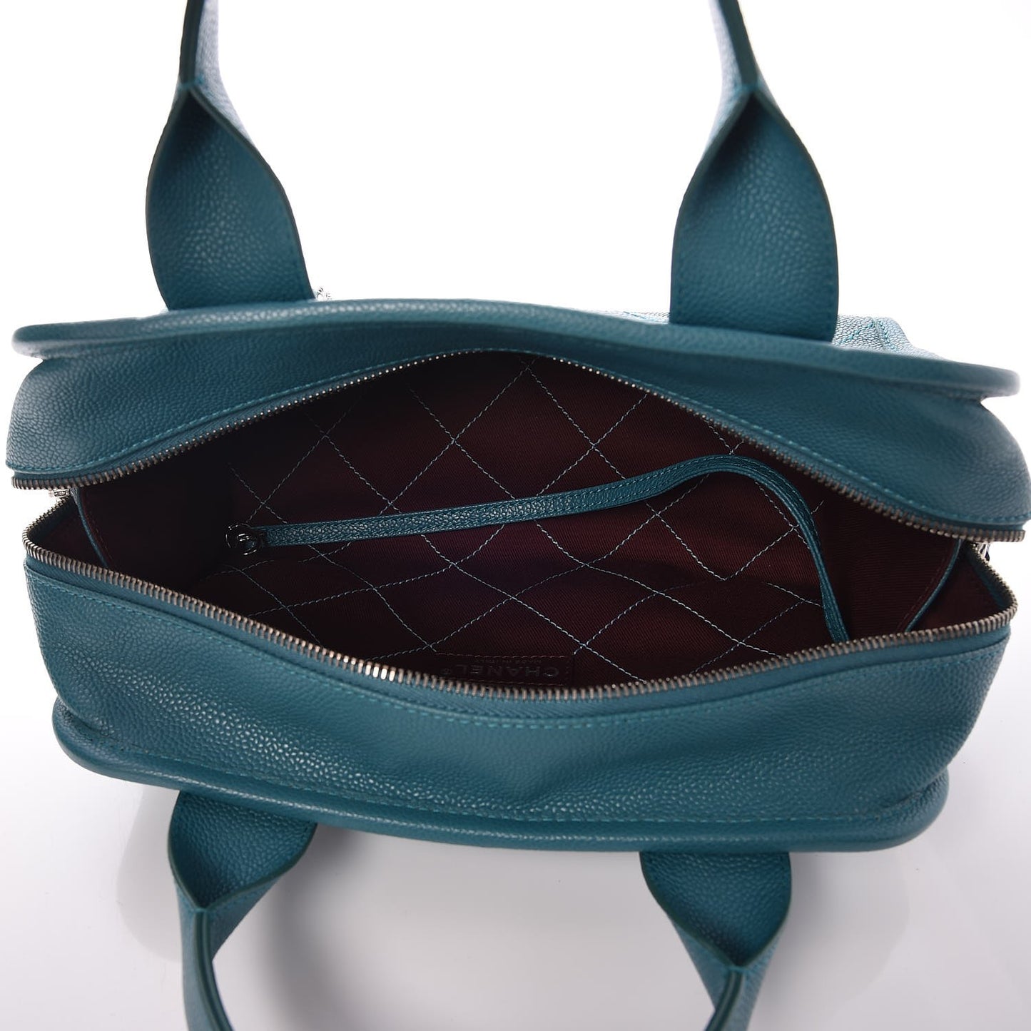 Caviar Quilted Deauville Bowling Bag Blue