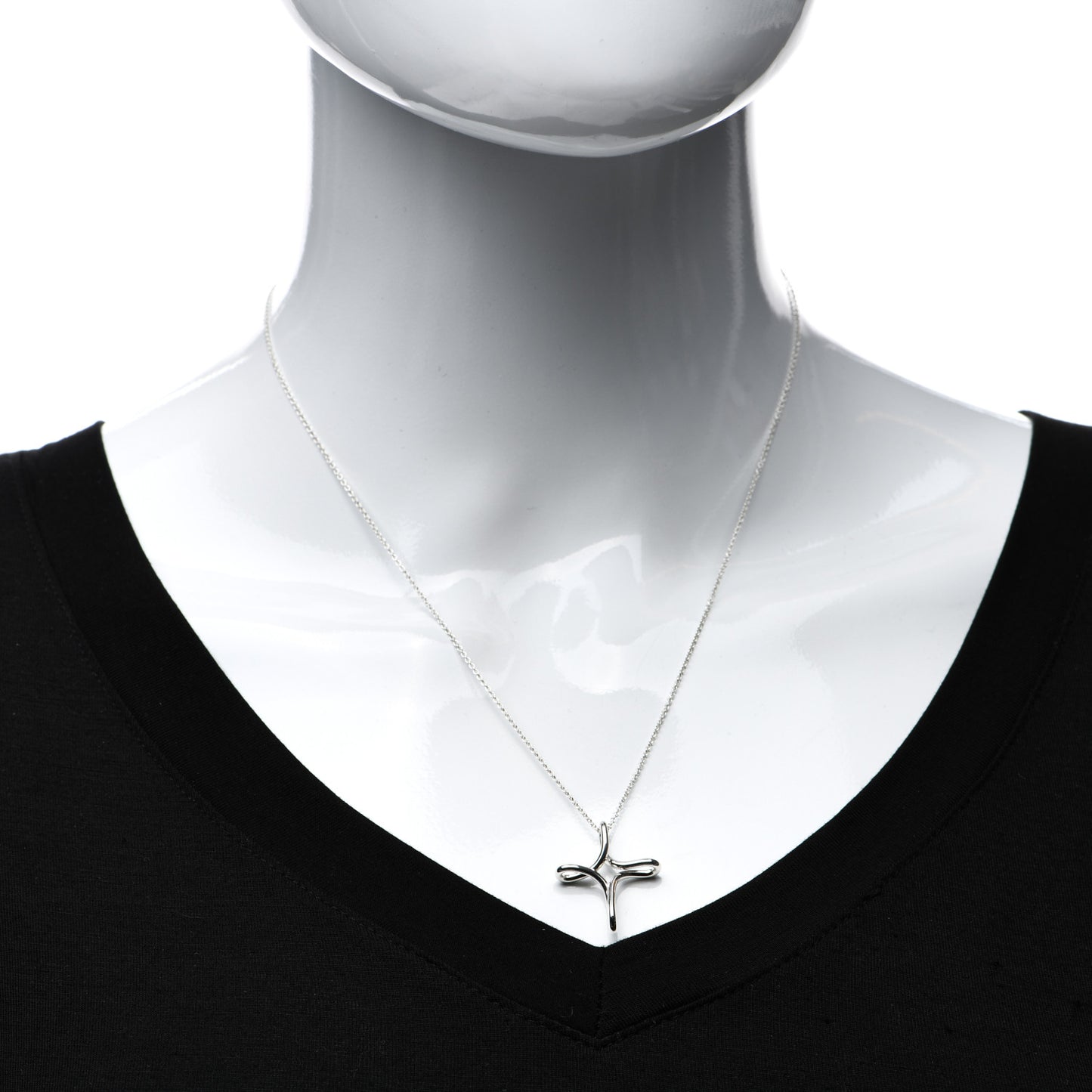 Sterling Silver Elsa Peretti Infinity Cross Pendant Necklace