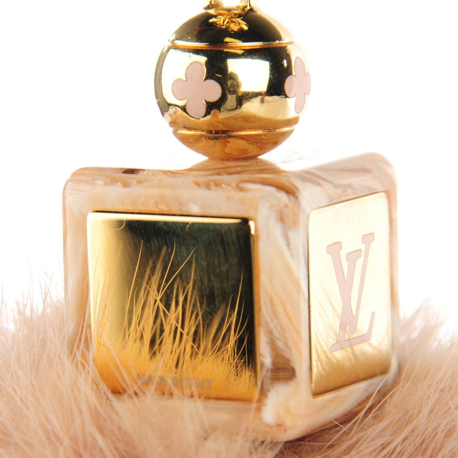 Louis Vuitton Mink Fur Fluffy Bag Charm Blush 4 of 5