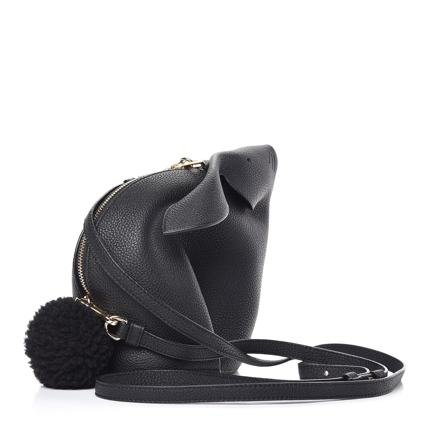 Calfskin Mini Bunny Crossbody Bag Black